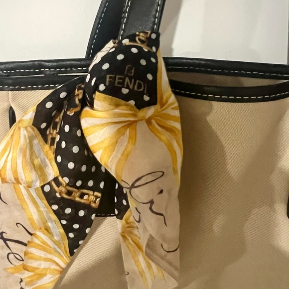 Coach cream canvas tote with navy leather trim.  VGUC - Picture 2 of 8